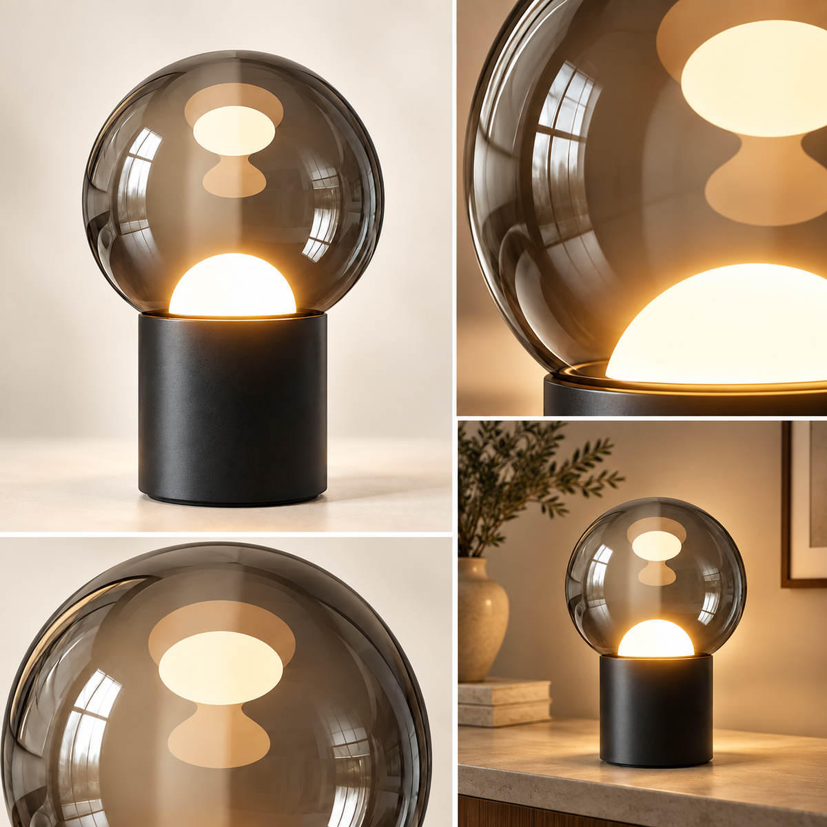 Dimmable LED Modern Table Lamp Adjustable Touch Base Oval