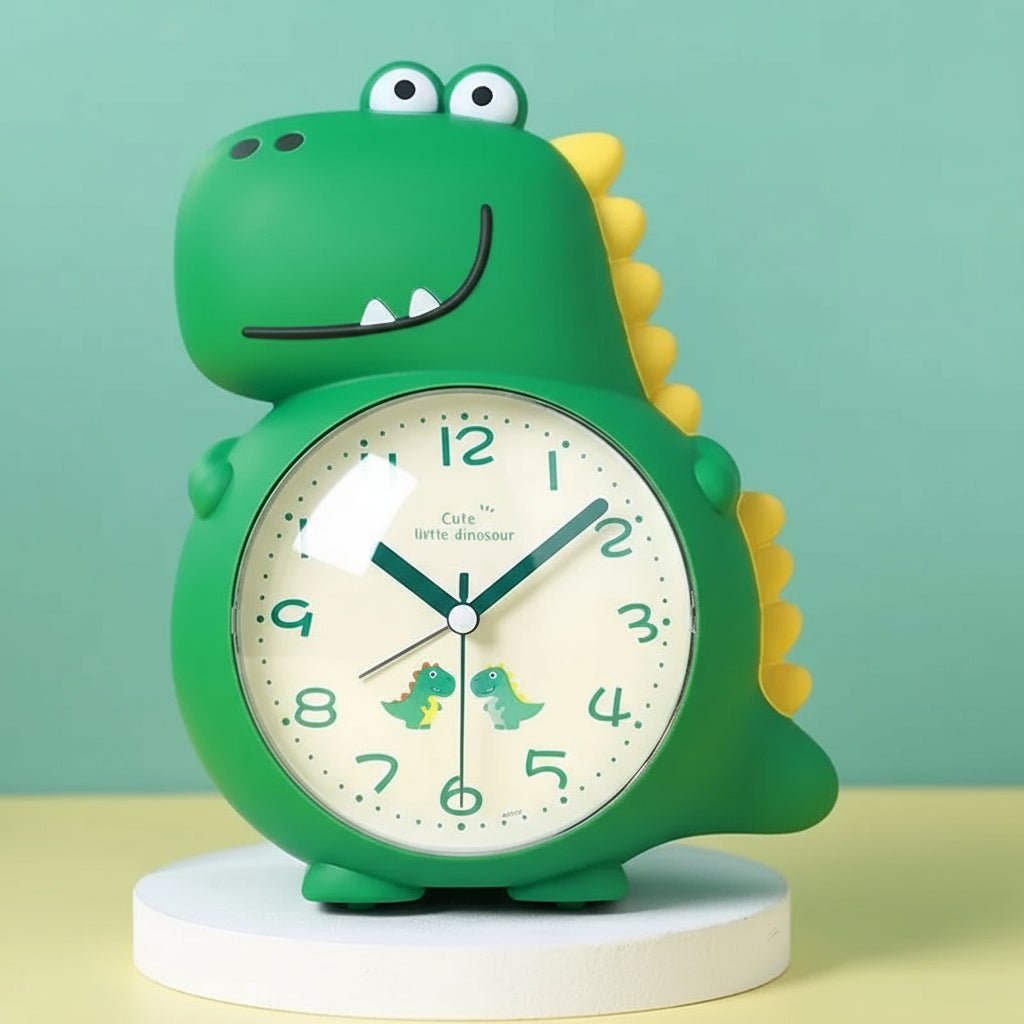 Kids Dinosaur Alarm Clock | Silent Green Character Design