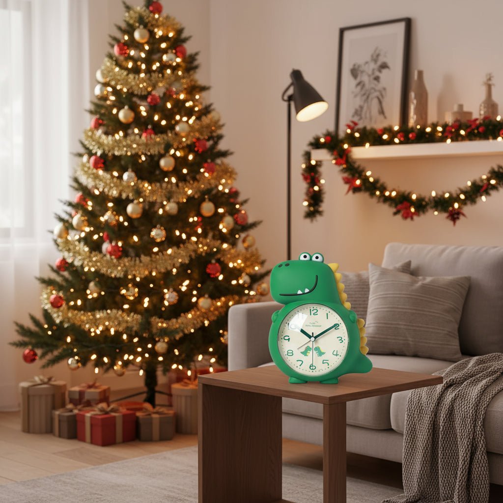 Kids Dinosaur Alarm Clock | Silent Green Character Design