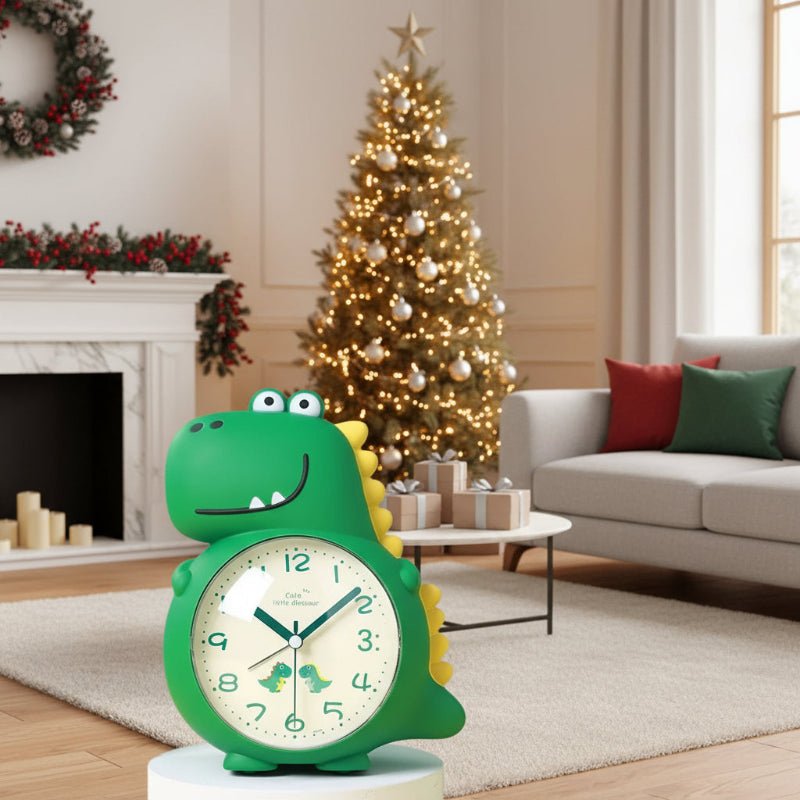 Kids Dinosaur Alarm Clock | Silent Green Character Design