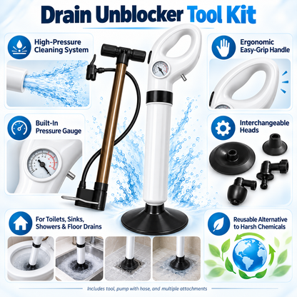 Drain Unblocker Tool Kit High Pressure Cleaning System