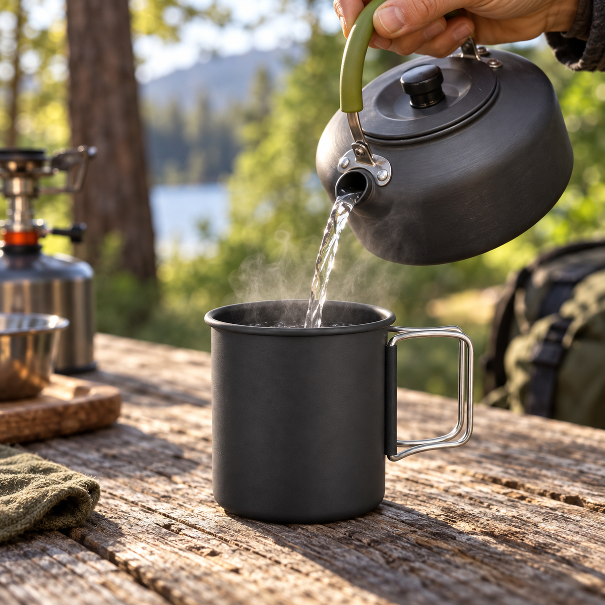 Durable Aluminum Mug Insulated Camping Outdoor Recreation