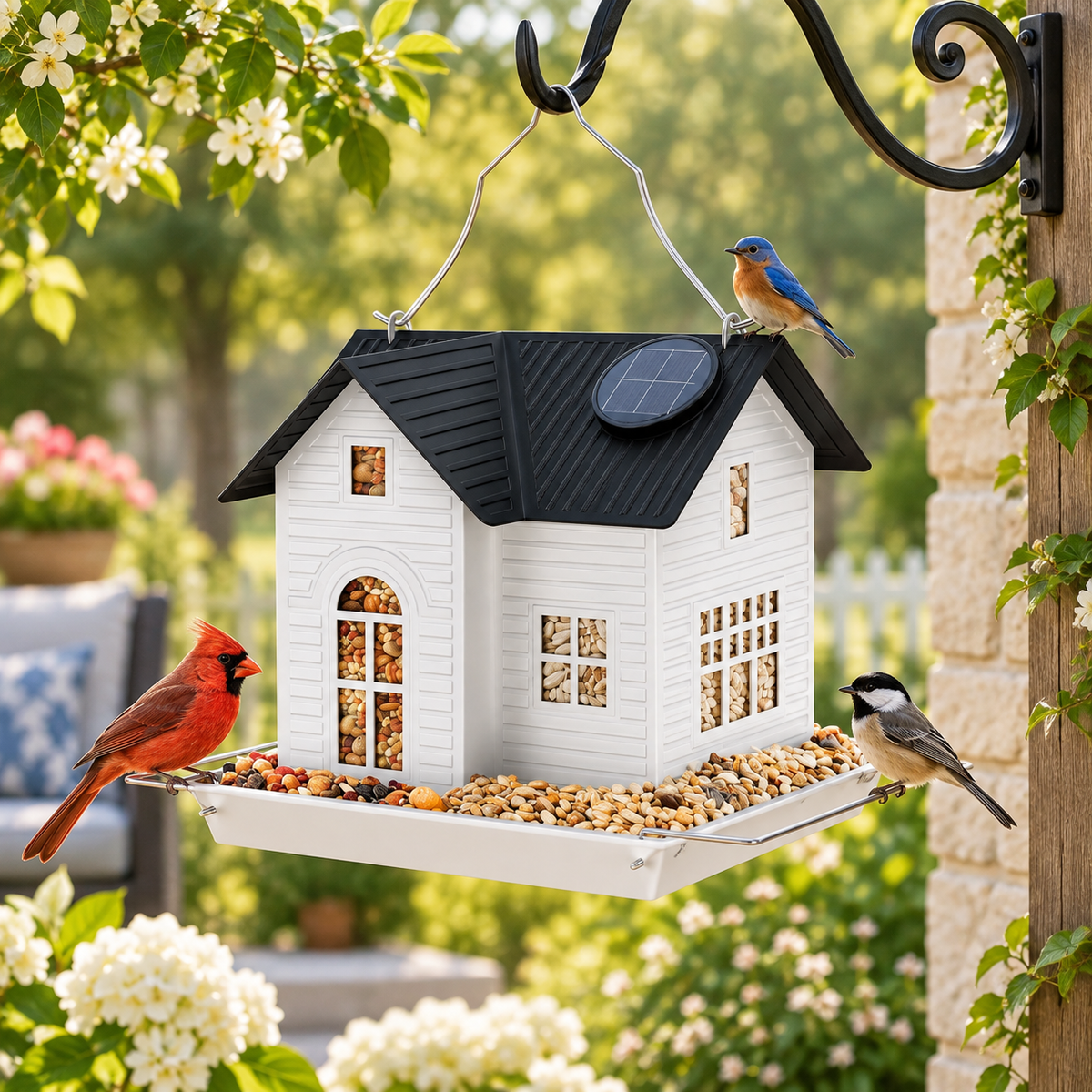Easy Maintenance Bird Feeder Dual Compartment Hanging