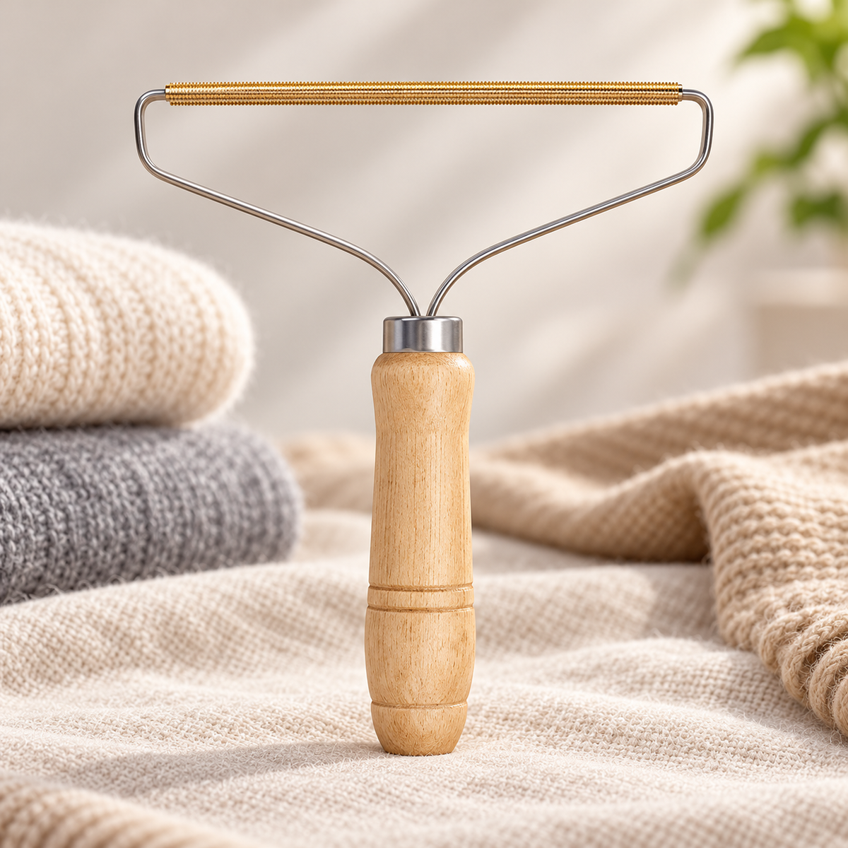 Eco Friendly Lint Remover Brush Portable Wooden Clothing