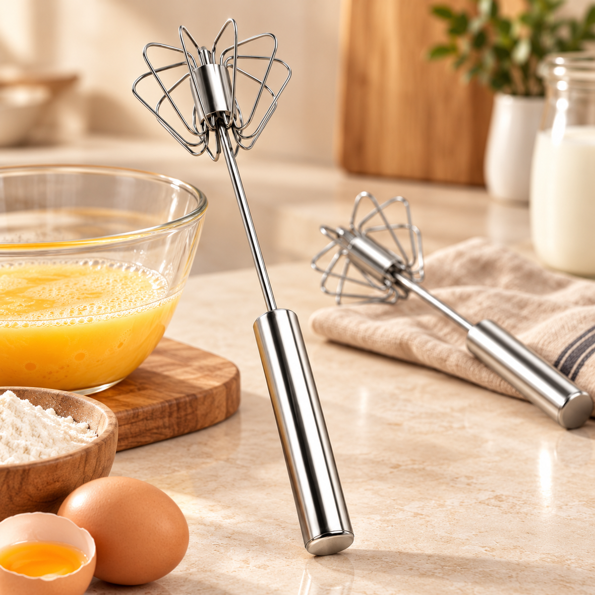 Egg Beater Manual Whisk Durable Kitchen Utensil
