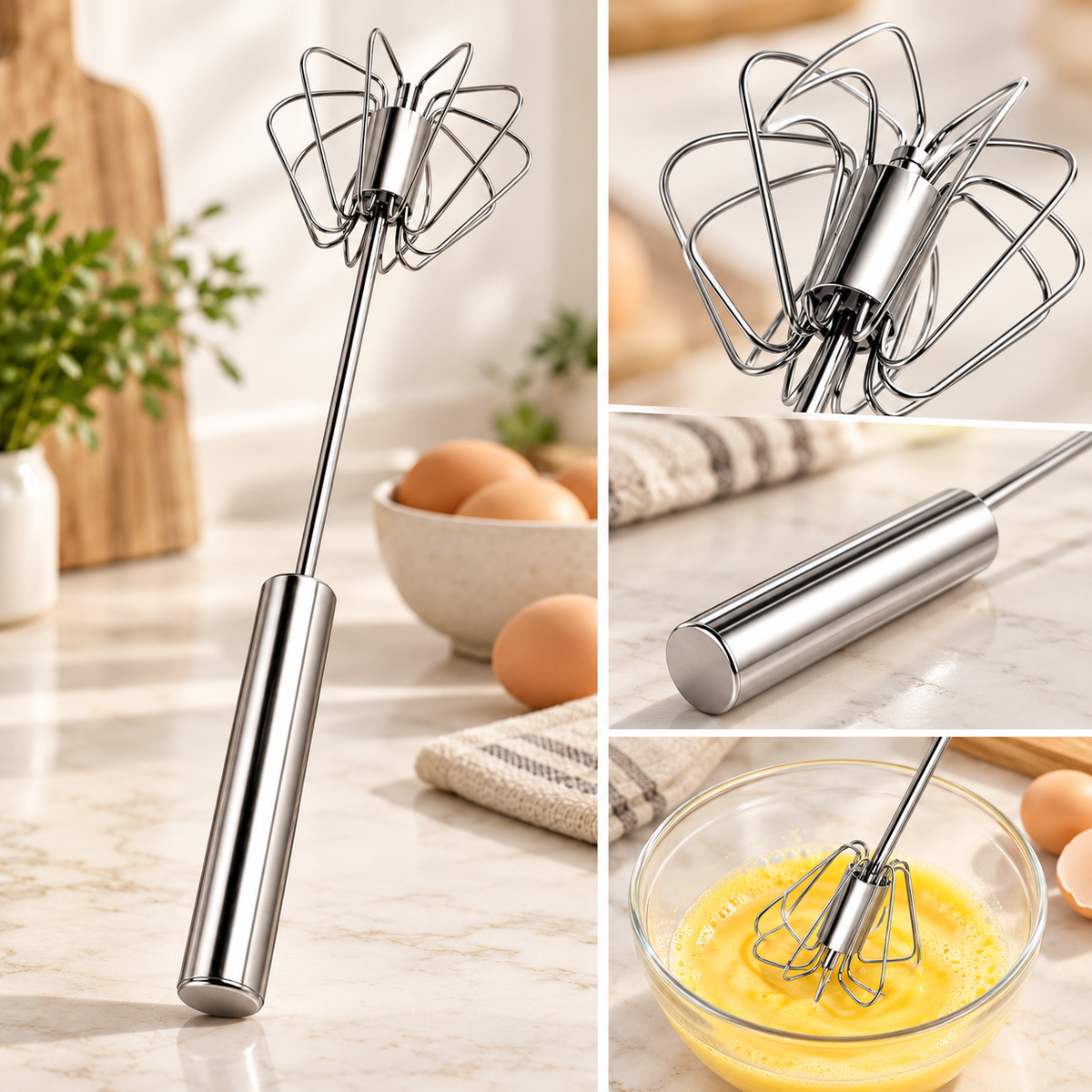 Egg Beater Manual Whisk Durable Kitchen Utensil