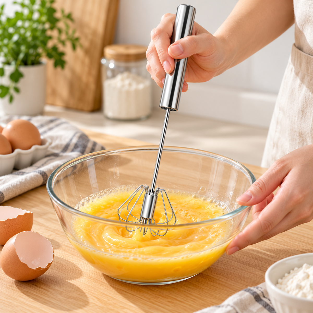 Egg Beater Manual Whisk Durable Kitchen Utensil