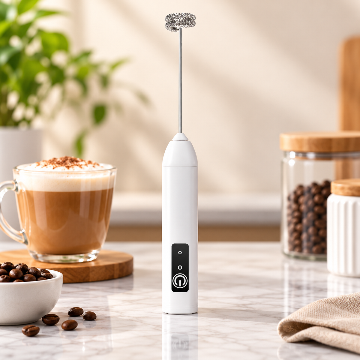 Electric Milk Frother Handheld Rechargeable Kitchen Tool