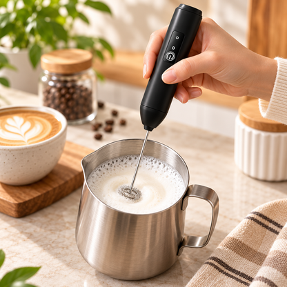 Electric Milk Frother Handheld Rechargeable Kitchen Tool