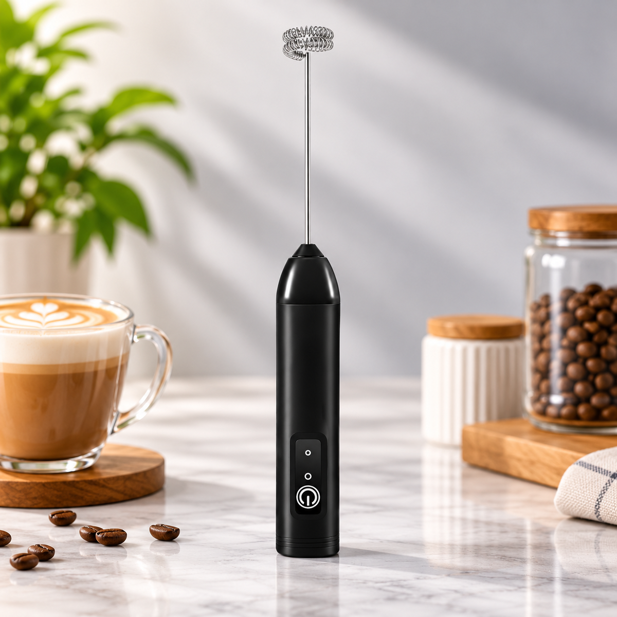 Electric Milk Frother Handheld Rechargeable Kitchen Tool