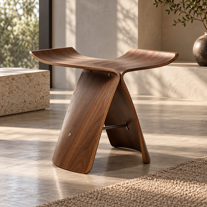 Elegant Wooden Stool Versatile Ottoman Modern Design
