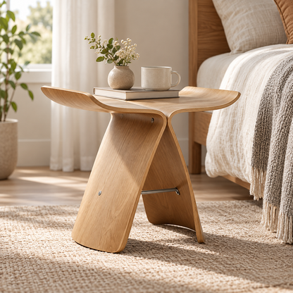 Elegant Wooden Stool Versatile Ottoman Modern Design