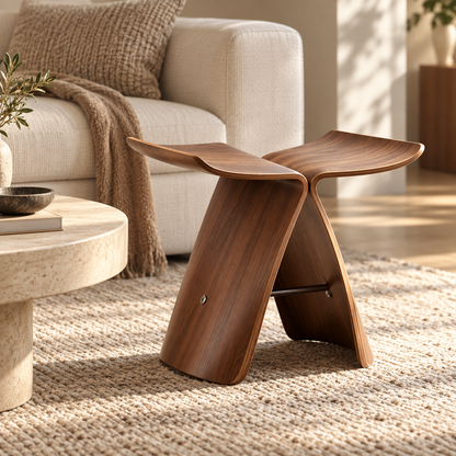Elegant Wooden Stool Versatile Ottoman Modern Design