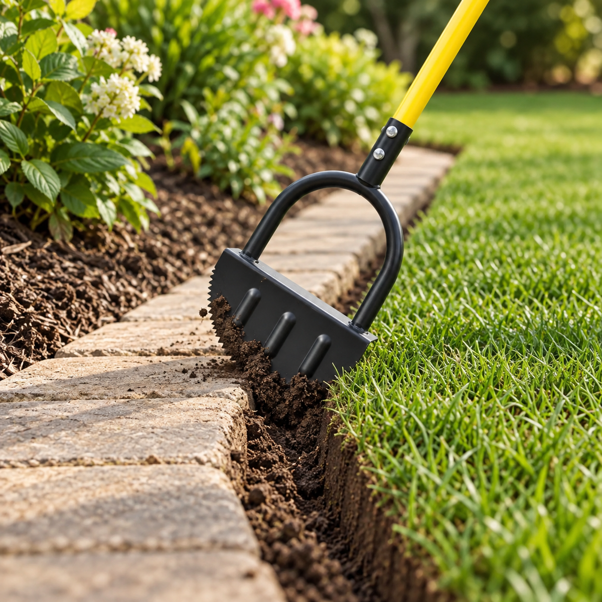 Ergonomic Manual Lawn Edger Steel Head Garden Tool