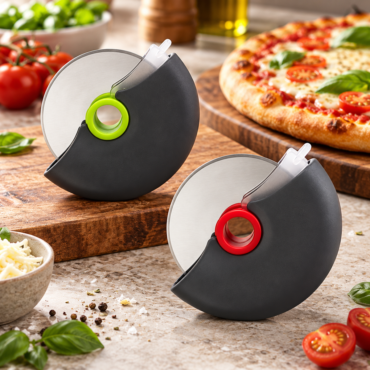 Ergonomic Pizza Cutter Detachable Stainless Steel Design