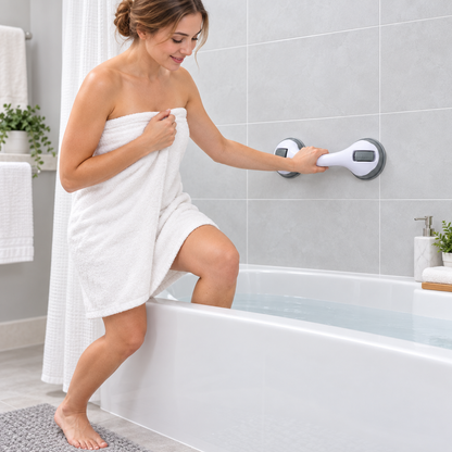 Ergonomic Suction Grab Bar Adjustable Bathroom Safety Aid