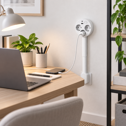 Extendable Outlet Smart Power Strip Adjustable Design