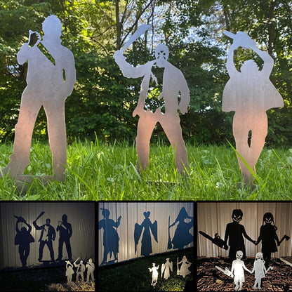 Metal Villain Shadow Caster Yard Stake with Ground Mount and Spotlight Projection