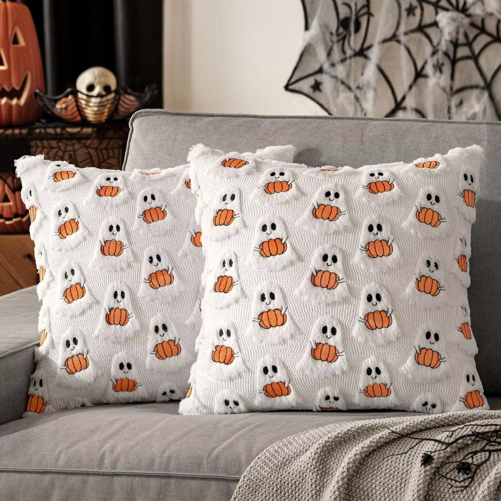 Pumpkin Pattern Cushion Cover with Microfiber Blend Fabric