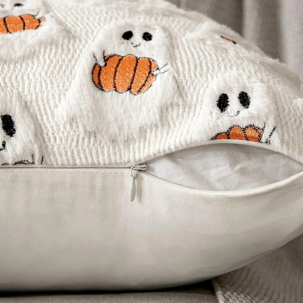 Pumpkin Pattern Cushion Cover with Microfiber Blend Fabric