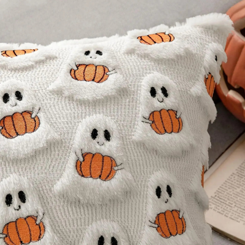 Pumpkin Pattern Cushion Cover with Microfiber Blend Fabric