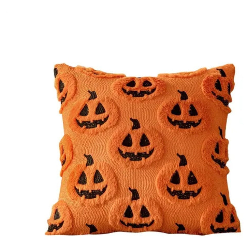 Pumpkin Pattern Cushion Cover with Microfiber Blend Fabric