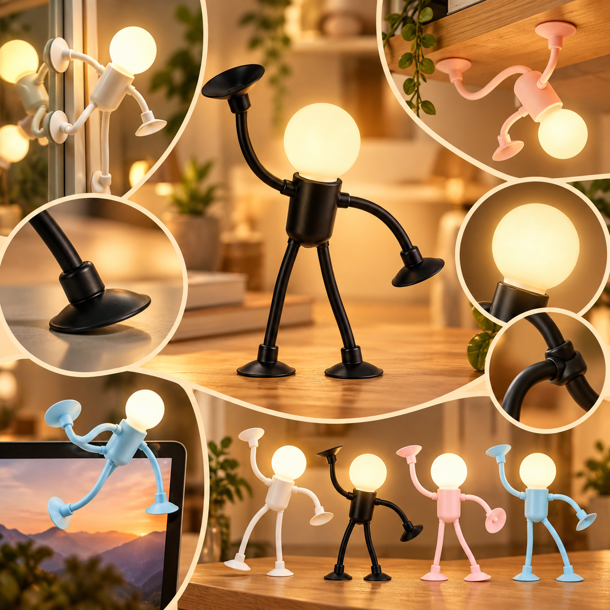 Flexible Table Lamp LED Creative Adjustable Foldable