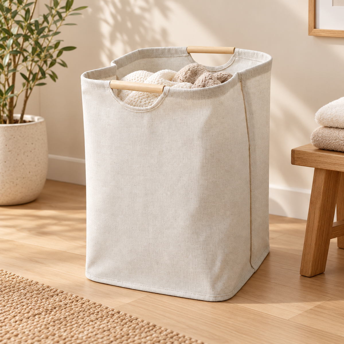 Foldable Laundry Basket Breathable Storage Organizer