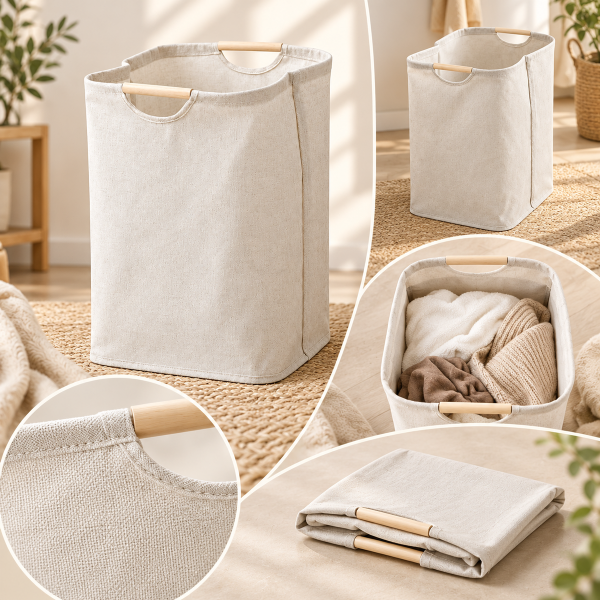 Foldable Laundry Basket Breathable Storage Organizer