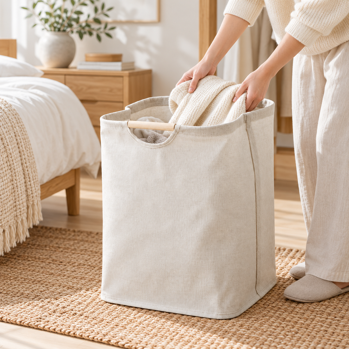Foldable Laundry Basket Breathable Storage Organizer