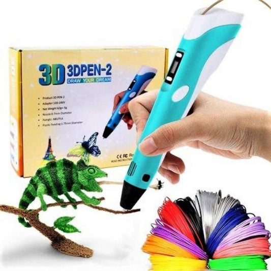 3D Drawing Pen with Variable Speed Control and 50 Meters Filament, 10 Colors