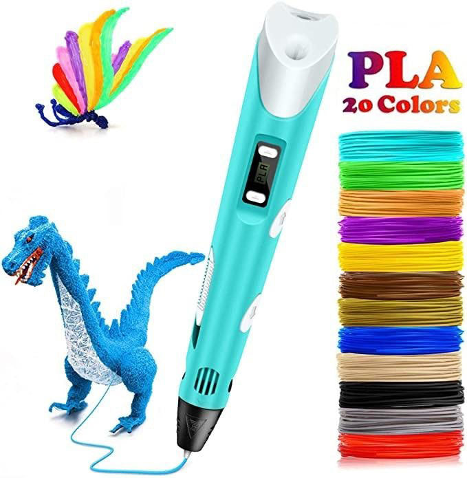 3D Drawing Pen with Variable Speed Control and 50 Meters Filament, 10 Colors