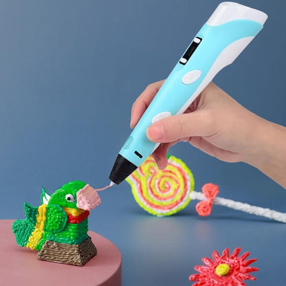 3D Drawing Pen with Variable Speed Control and 50 Meters Filament, 10 Colors