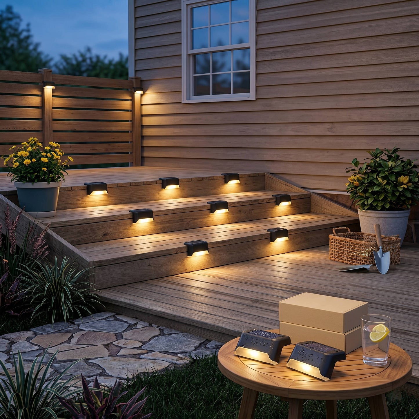 16 Pack Outdoor Solar Deck Lights