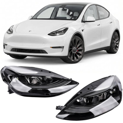2021 to 2023 Tesla Model 3 & Model Y LED Projector Matrix Headlights, Global Spec Factory Style Replacement, Left Driver & Right Passenger Side Pair Set