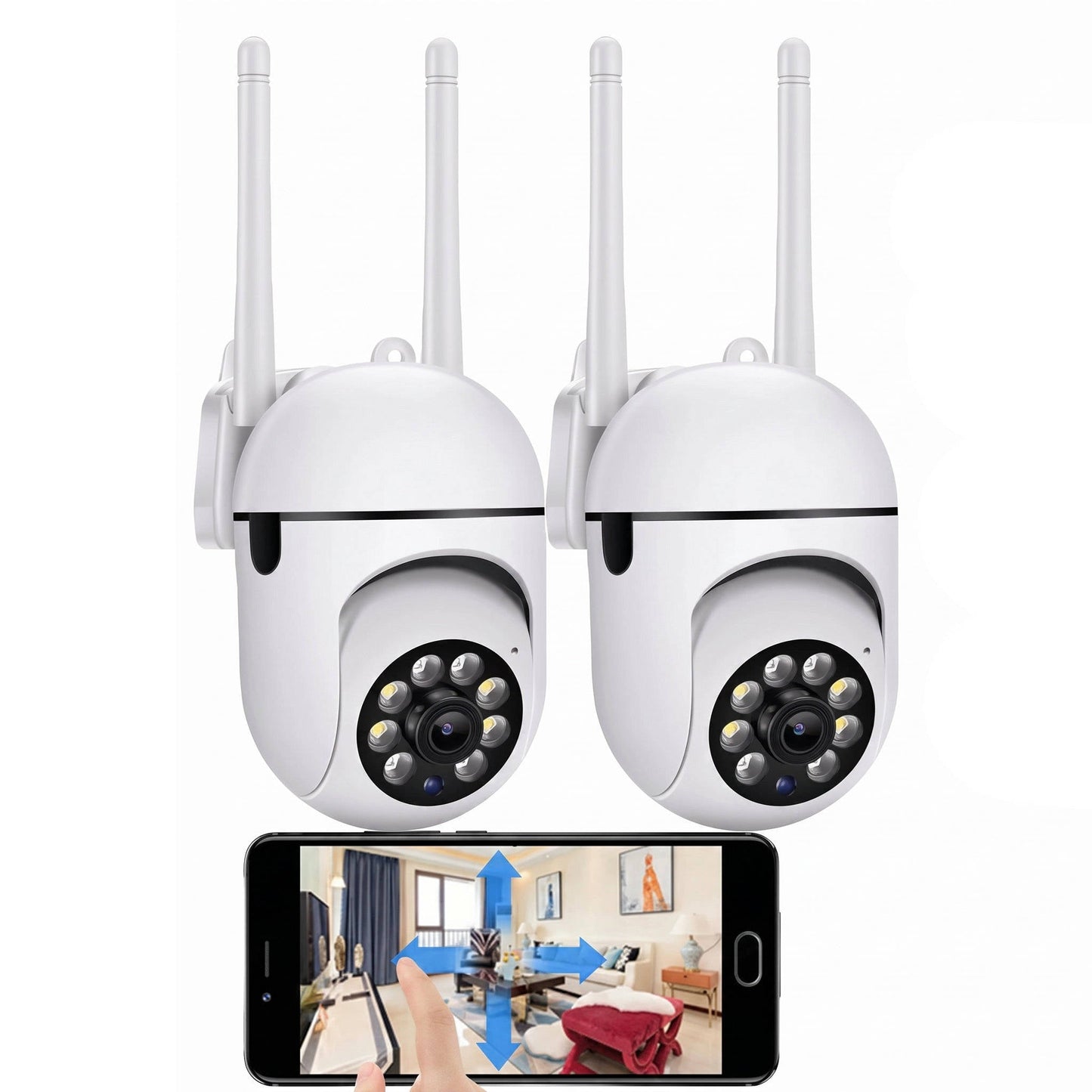 2 Pack Smart Outdoor Wireless Security Cameras, 5G WiFi 1080P HD Night Vision Cameras