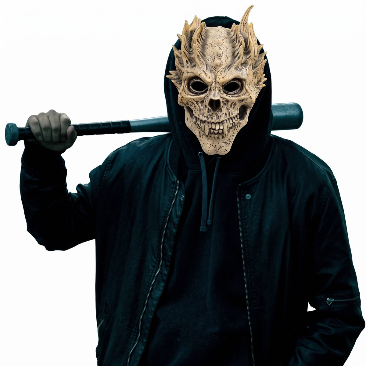Skull Mask, Full Head Skeleton Mask with Deluxe Latex Helmet Design for Men and Women Halloween Cosplay