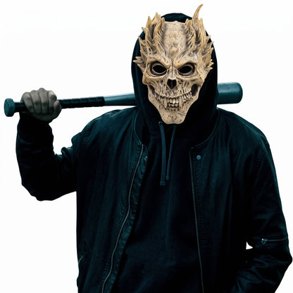 Skull Mask, Full Head Skeleton Mask with Deluxe Latex Helmet Design for Men and Women Halloween Cosplay