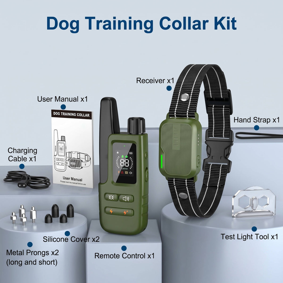 Dog Training Collar with Remote, 3300FT Range, Adjustable Collar for Dogs 10 to 120Lbs