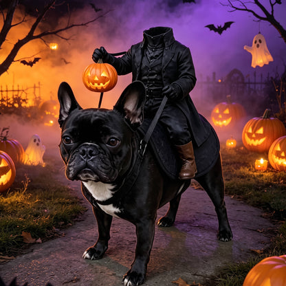 Headless Horseman Pet Costume, Halloween Costume for Cats and Dogs, Parties and Dress Up