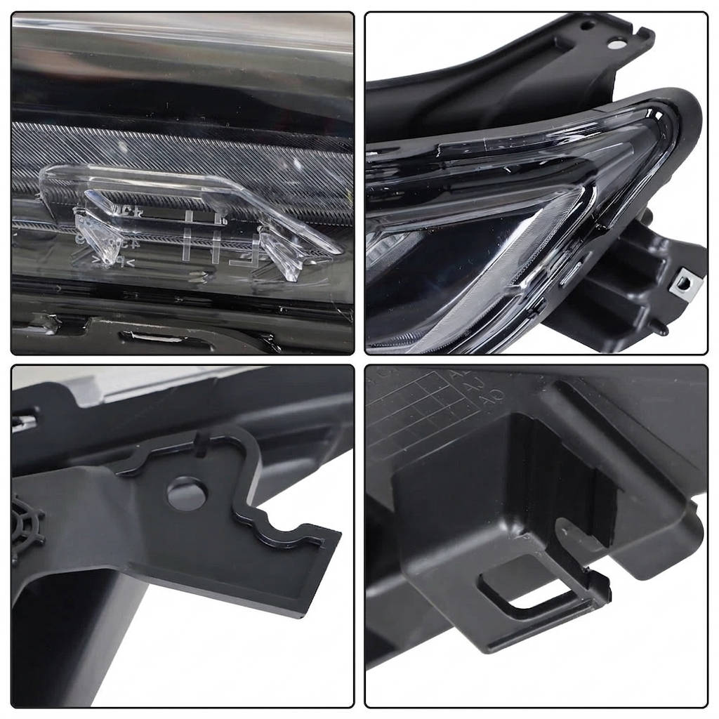 2019 to 2021 Chevrolet Blazer LED DRL Headlights, Clear Lens Black Housing, Left Driver & Right Passenger Side Pair, Direct OEM Fit
