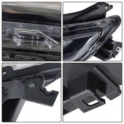 2019 to 2021 Chevrolet Blazer LED DRL Headlights, Clear Lens Black Housing, Left Driver & Right Passenger Side Pair, Direct OEM Fit