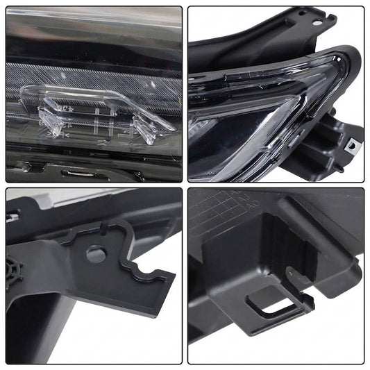 2019 to 2021 Chevrolet Blazer LED DRL Headlights, Clear Lens Black Housing, Left Driver & Right Passenger Side Pair, Direct OEM Fit