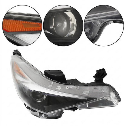 2021 to 2022 Hyundai Elantra Halogen Headlights, Chrome Housing Clear Lens Assembly with LED DRL, Left Driver &amp; Right Passenger Side Pair, Direct OEM Fit