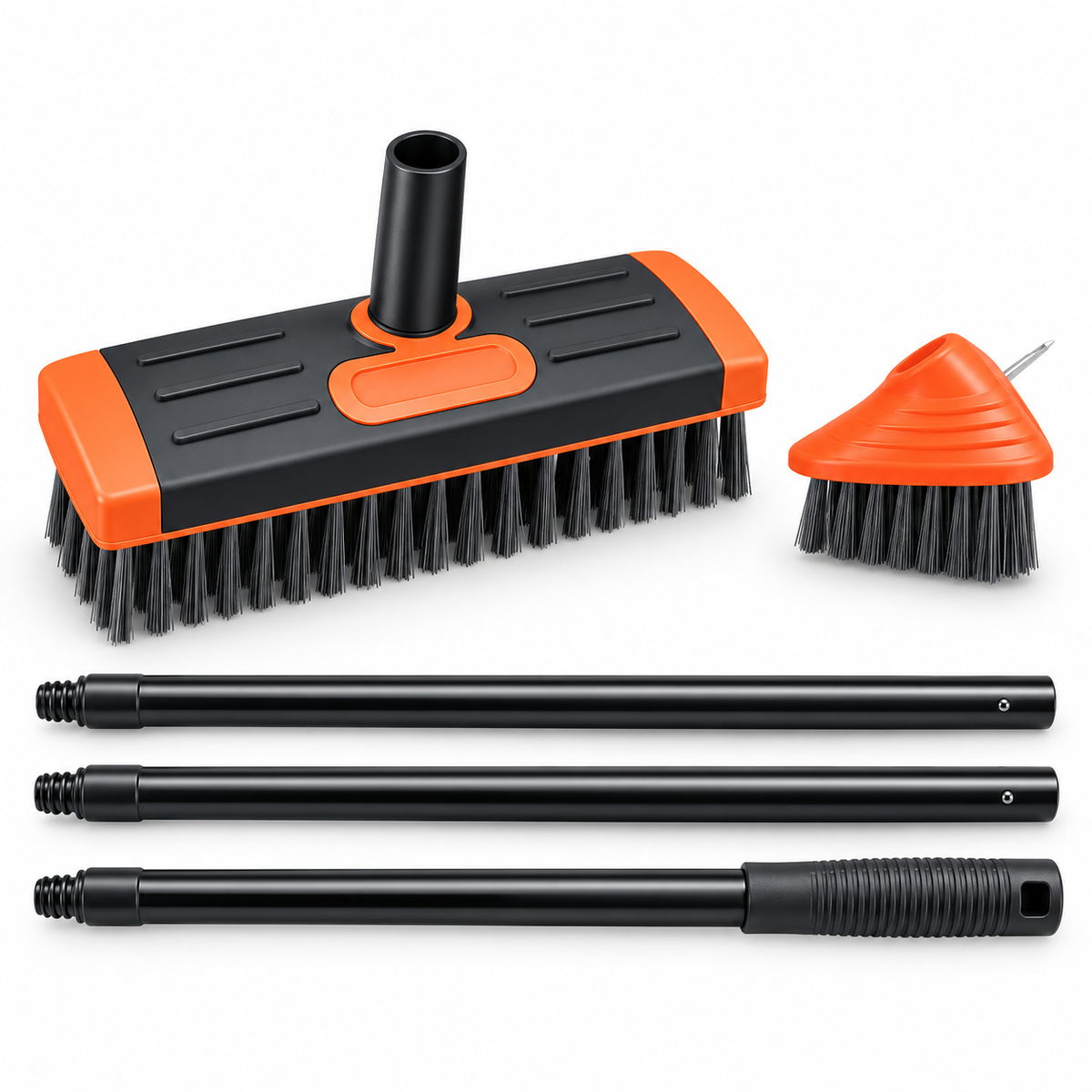 Grout Brush Set Adjustable Handle Outdoor Cleaning Tool