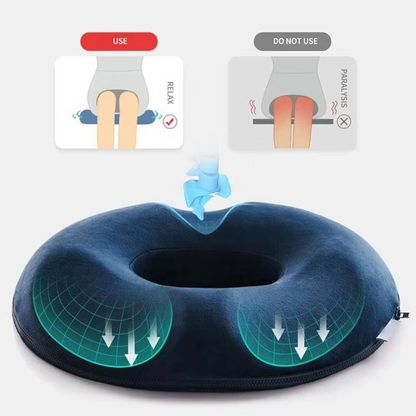 Donut Ring Memory Foam Seat Cushion with Breathable Cover and Tailbone Relief