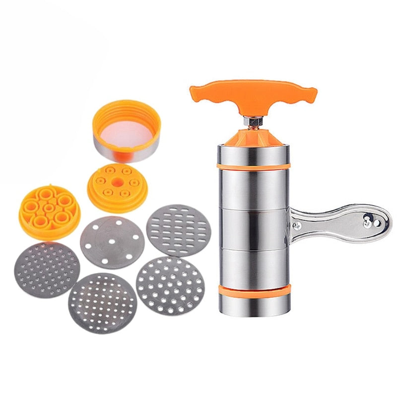 Manual Pasta Maker with Stainless Steel Rollers and Counter Clamp