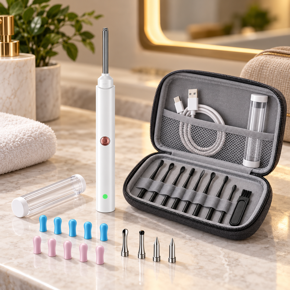 HD Camera Ear Cleaner Rechargeable LED Light Ear Scope