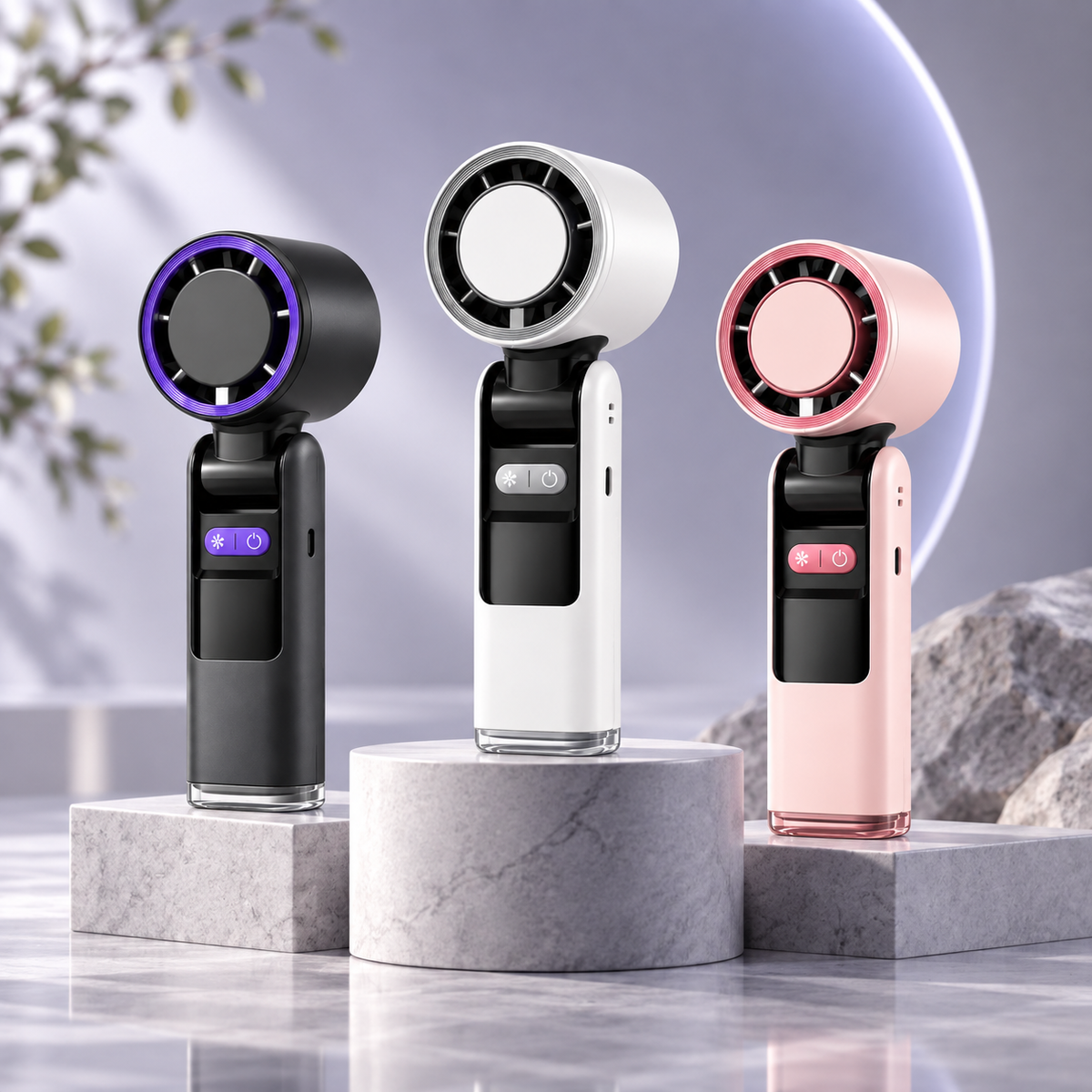 Handheld Fan Flashlight Battery Powered Portable Design