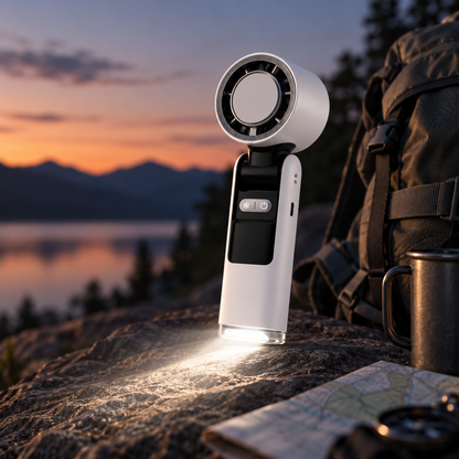 Handheld Fan Flashlight Battery Powered Portable Design